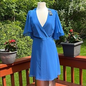 Ralph Lauren Blue Flutter Sleeve Mini Sundress NWT